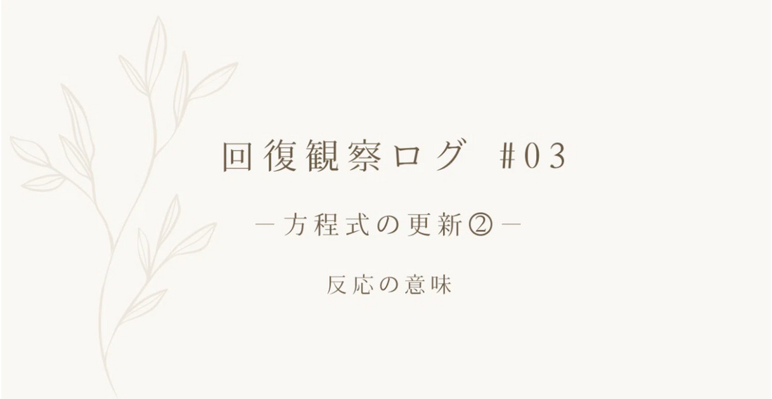 回復観察ログ #03 ｜ 方程式の更新② ｜ 反応の意味