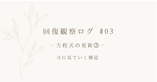 回復観察ログ #03 ｜ 方程式の更新③ ｜ 次に見ていく構造